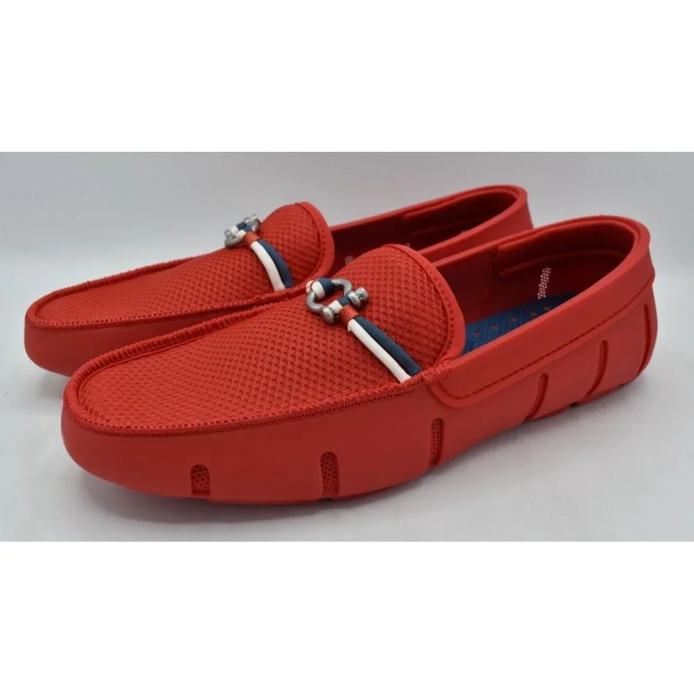 SWIMS Mens Size 9.5 Riva Red Slip On Loafers Shoes‎